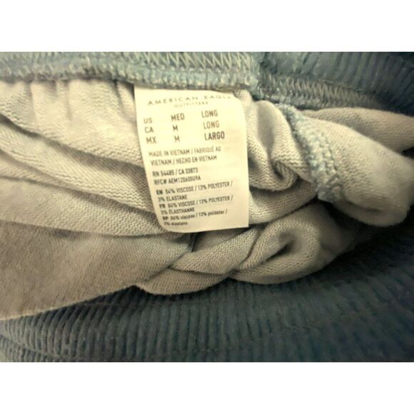 American Eagle Outfitters Sz M Pull-On Elastic Waist Jogger Pants Blue w Stars - Picture 8 of 8